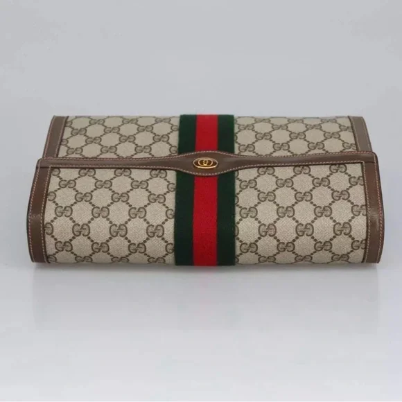 Gucci Large Ophidia Sherry Line Supreme GG Monogram Clutch - Picture 12 of 14